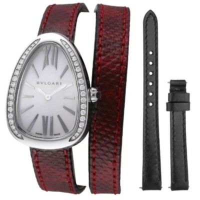 R様☆専用BVLGARI　ベルト Bvlgari Serpenti 102920 SP32WSDL Mother of Pearl Quartz
