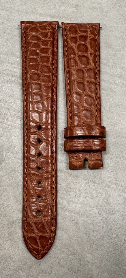 Pulseira de couro genuína Dubey & Schaldenbrand 18,6 mm marrom crocodilo - Imagem 4 de 4