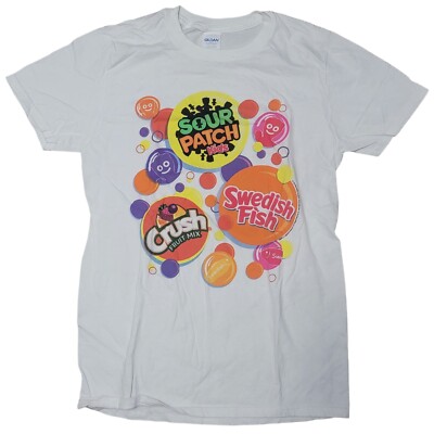 New Sour Patch Kids, Crush & Sweedish Fish Candy White Small Gildan T-shirt