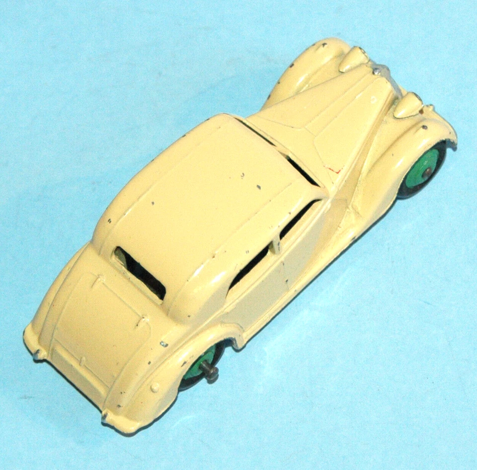 DINKY Meccano England original 1947 RILEY SALOON #40a Cubos verdes creme 2ª edição - Imagem 4 de 4