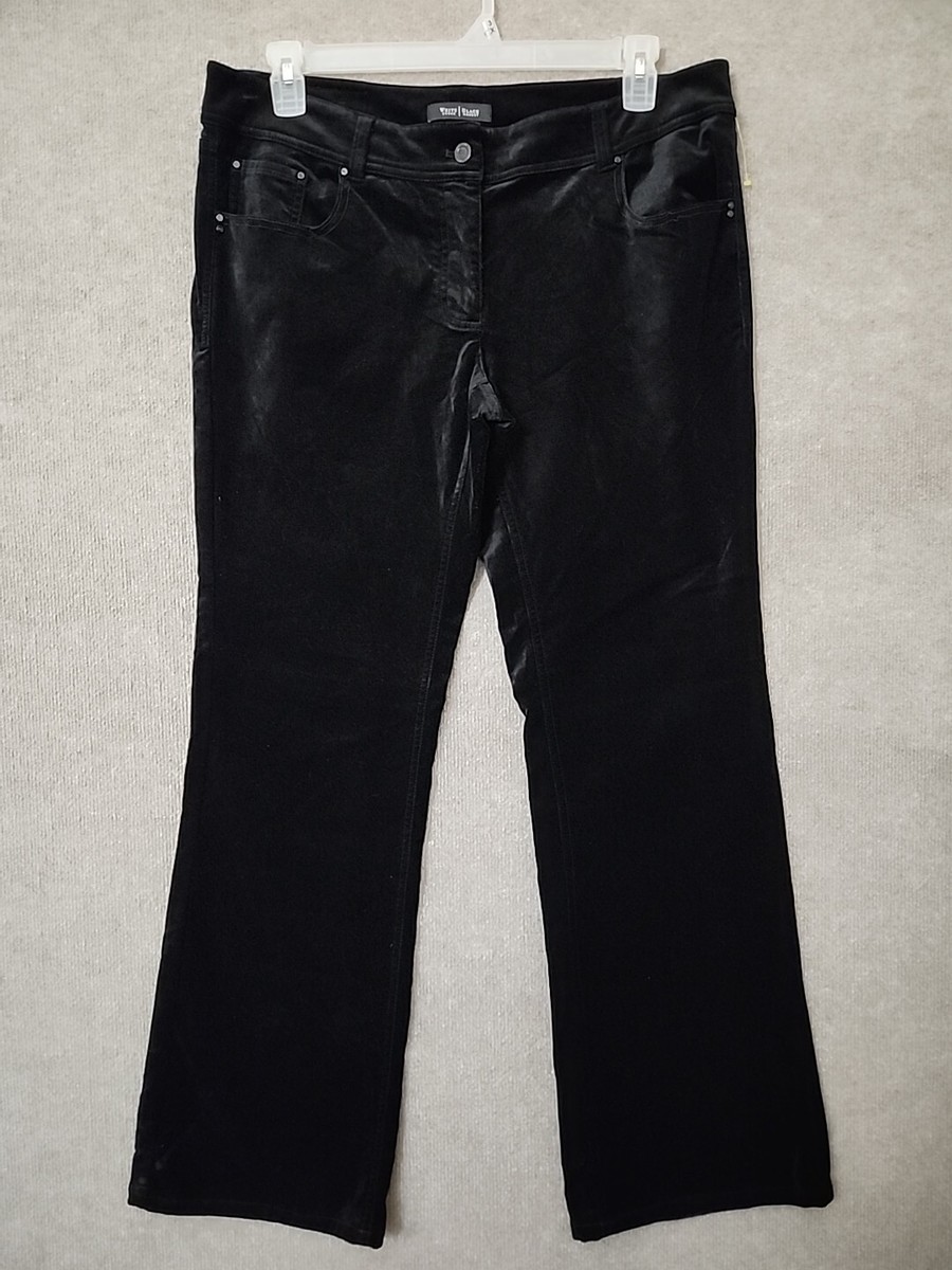 White House Black Market Blanc Velvet Pants Womens 14 Black