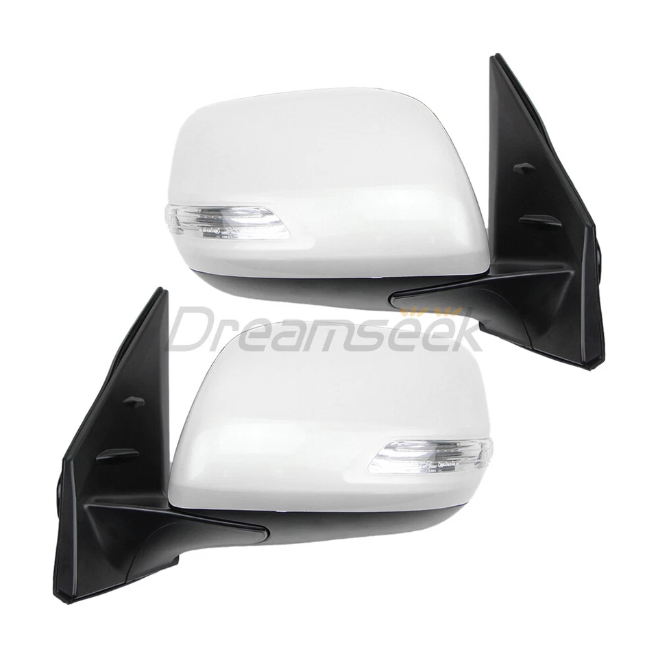 Pair Side Wing Rearview Mirror For Toyota Land Cruiser 2012-2021 W/ Turn Signal Foto 3 de 4