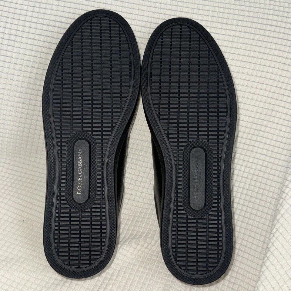 Dolce&Gabbana Mujer Negro Tenis 100% Cuero Entrenador Atlético Zapatos Talla 40 1/2 Foto 2 de 4