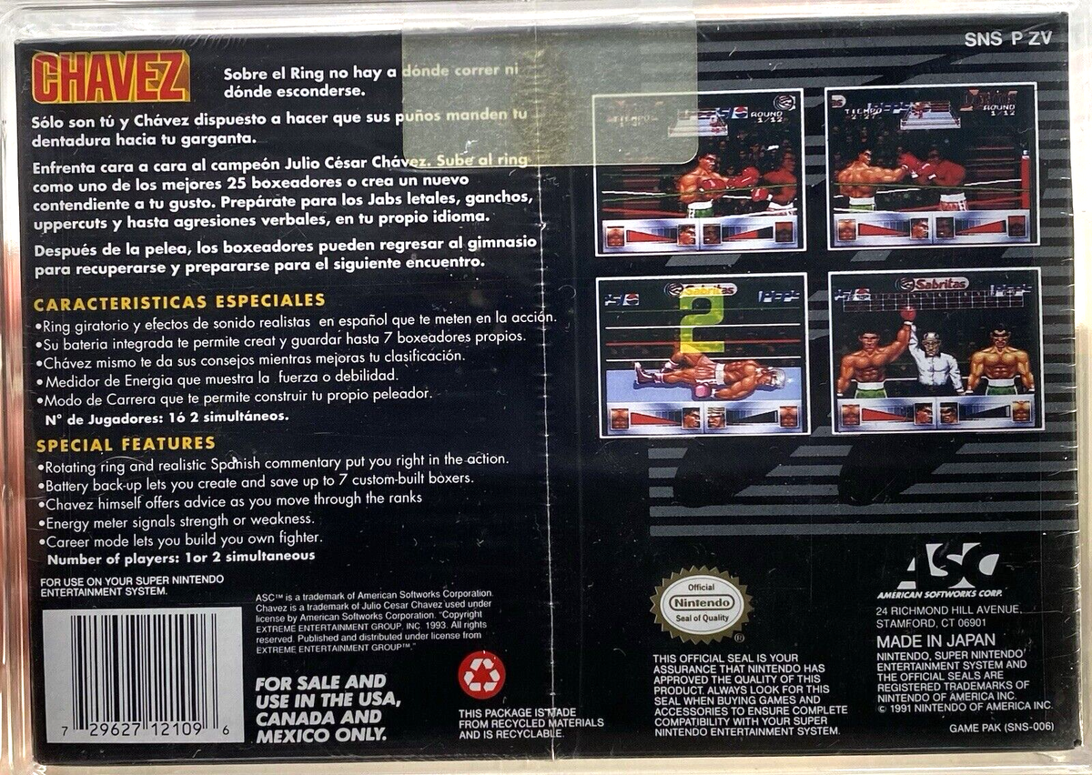 Chavez Boxing (Super Nintendo Entertainment System, 1994 Chavez Boxing (Super Nintendo Entertainment System, 1994