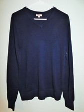 Men' Small Solid Navy Blue V-Neck Sweater , Pullover, Merona