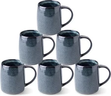 Large Coffee Mugs Set of 6, 18oz Handmade Ceramic Coffee Mugs Set