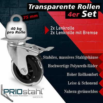 50 Mm Transportr Ollen Lenkrollen Möbelrolle N TK 50 Kg Gummi Spurlos Rückenloch