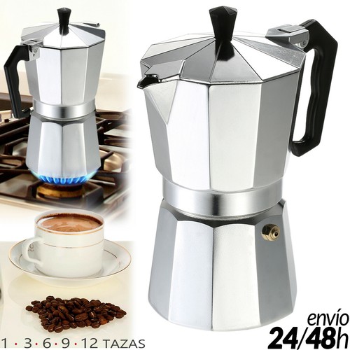 CAFETERA EXPRESSO CLASICA MOKA ITALIANA ALUMINIO 3 6 9 Y 12 TAZAS COFFEE  MAKER | eBay