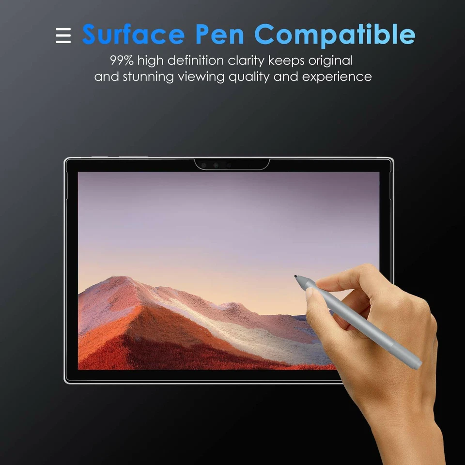 2X Crystal Clear Tempered Glass Screen Protector for Microsoft Surface Pro X - Image 3 of 4