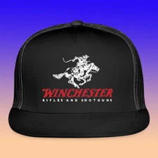 Winchester Firearms Black Trucker Hat Cap Adult Size