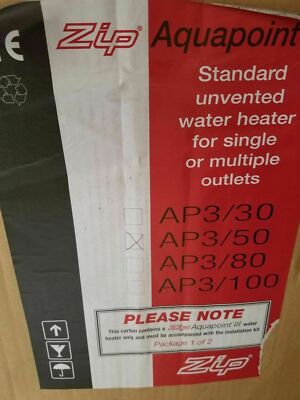 ZIP AQUAPOINT UNVENTED WATER HEATER 50 LITRES AP3/50 UR