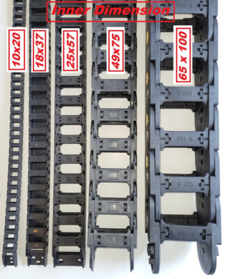 Cable Carrier Chain Track Drag CNC Machine 1 meter, ID 1''x2.24'' OD 1.38'' x 2.91''