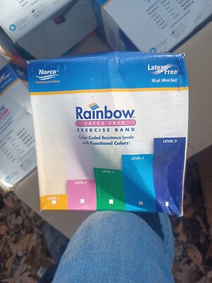 50 Yard roll Latex-Free Norco Rainbow Resistance Band, Pink- Level 2