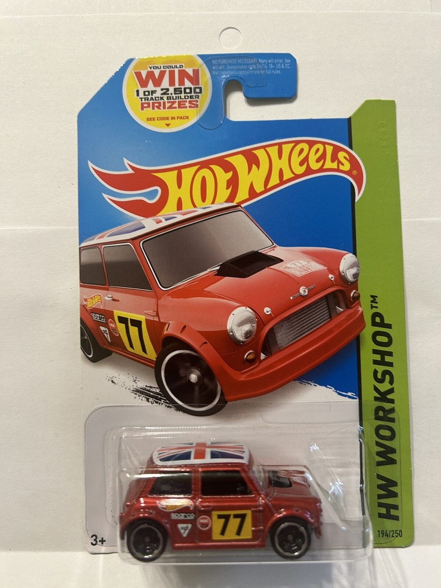 Hot Wheels Morris Mini #77 British Flag Top Red Car 2014