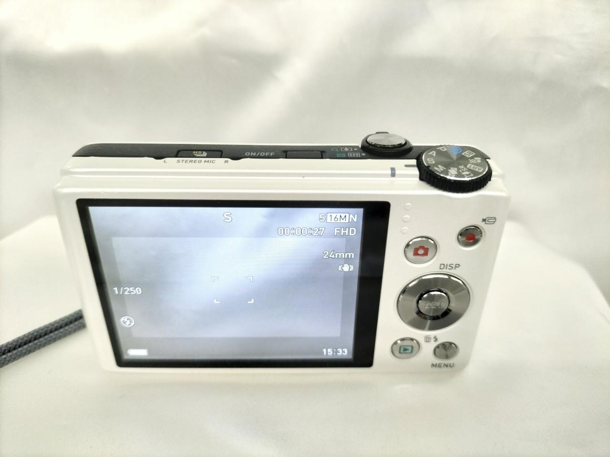 CASIO EXILIM EX-ZR400 Digital Camera Optics 12.5x Zoom White