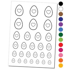 Dotted Heart in Egg Temporary Tattoo Water Resistant Set Collection
