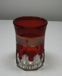 EAPG ***  RUBY STAINED =  GOTHIC  = TUMBLER  = 1890'S ERA