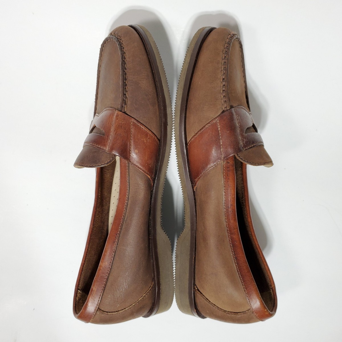 Rockport Rocsport Men Penny Loafers 10 Brown Leather Comfort Made Brazil Career DresSports Rockport Mens 42 Brown Oiled Leather Penny Loafer  main image 3