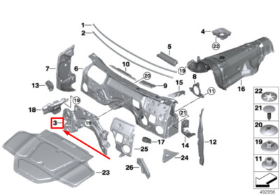 NEU BMW G01 ARMATURENBRETT MOTORRAUM SCHALLDÄMMUNG 51487490928 7490928