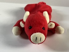 Ty Beanie Red Baby Snort Red Bull PVC Pellets 9" Plush 1995