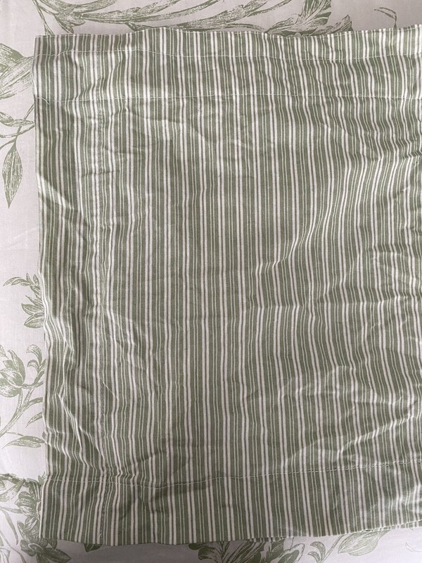 Laura Ashley Natalie Handmade Valance Sage Green Striped From Shams 84” x 14”