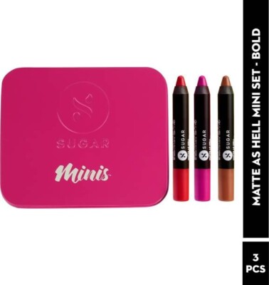 SUGAR Cosmetics Matte As Hell Mini Sets - Bold (Multi, 2.5 g) FREE SHIPPING
