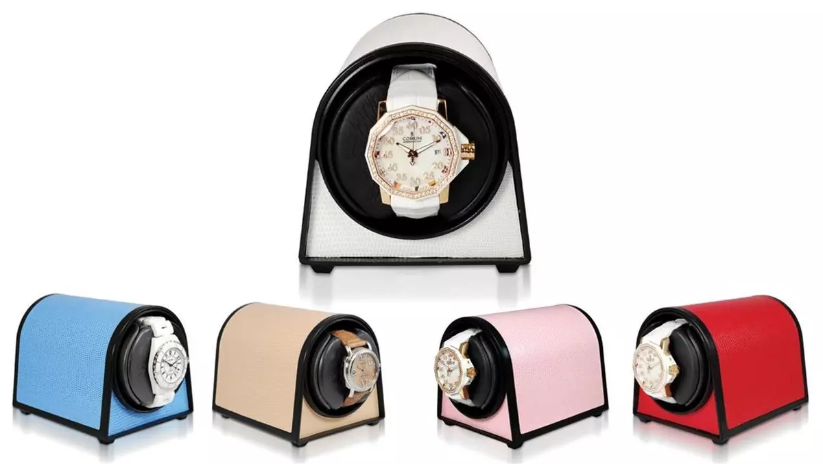 ORBITA Sparta MINI Watch Winder in Pink Leatherette ROTORWIND Made In the USA