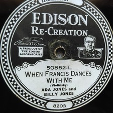 Edison Disc 50852, Ada Billy Jones, Francis Dances, Little Side Street V