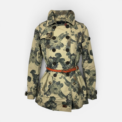 KHUJO Damen Übergangsmantel Modell: Isy With Belt Mehrfarbig (Grün)