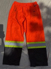 Terra Hi-Vis Waterproof Rain Overpants Reflective Orange/Black 2XL STAINS 