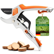 GARTENPAUL Ratsche 2.0 Gartenschere Hybrid Garten Ratschen Schere mit Schärfer