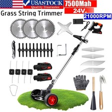 Electric Cordless Grass String Trimmer Lawn Edger Weed Wacker Cutter  2 Battery