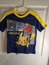 Pok mon Boys Pajama Set Blue Yellow Size 8 Pikachu Squirtle Flame Resistant