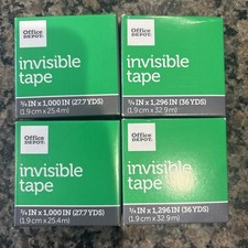 Office Depot Brand Invisible Tape, 3/4" x 1296", Clear, Pack of 4 rolls