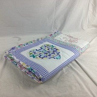 Patchwork Quilt Unicorn Butterfly Heart Nursery Throw 102 x 132cm CP#8721