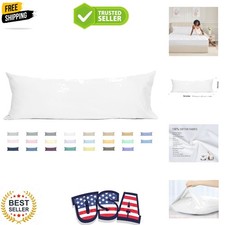 Body Pillowcase 100 Cotton Long Pillow Cover/Case Envelope Closure 1 Pack, 2...