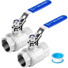 316 Stainless Steel Ball Valve NPT Female 1" Full Port 1000 WOG 2 PCS