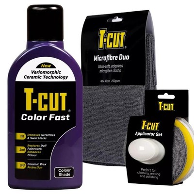 T-Cut Color Fast Purple Politur Kratzerentferner Clean Shine 500ml + Tuch & Pad