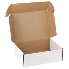 12"x9"x4" Shipping Boxes Set of 5, White Corrugated Cardboard Box Literature ...