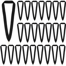 Black Award Ribbon Lanyards, Flat Neck Straps, Medal Ribbons, Clips, Sports