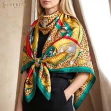 RARE VINTAGE HERMES Silk Scarf "CASQUES et PLUMETS" Carre 90 by Julia Abadie