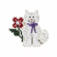MILL HILL GLASS BEAD Ornament KIT Beaded Cross Stitch TROPICAL KITTY