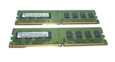 2x Samsung 2GB PC2-6400U DDR2 Non-ECC Desktop Memory M378T5663EH3-CF7