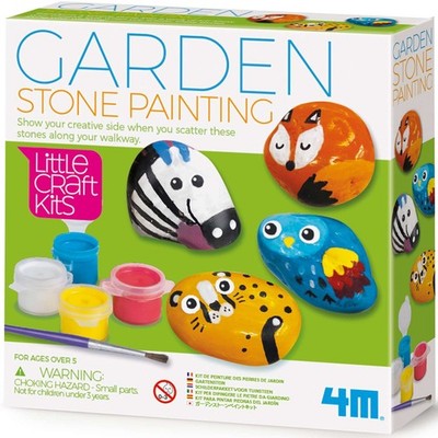 4M Little Craft Garten Steinmalerei & Bastelset | Basteln & Aktivität | Kinder 8+
