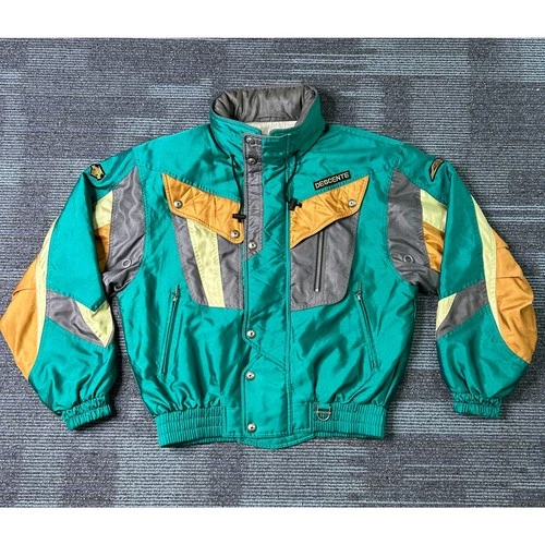 Vintage Descente 2 Piece Ski Suit Mens Jacket M Pants 30 Teal Colorblock 80s 90s image 2