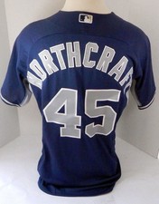 2014-15 San Diego Padres Aaron Northcraft #45 Game Used Navy Jersey BP 15
