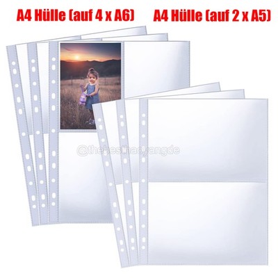 50/100/200 x A4 feste Sammelhüllen Prospekthüllen Kartenhüllen 120my auf A5 A6