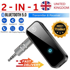 2-in-1 Wireless Bluetooth 5.0 Transmitter Receiver Adapter Audio 3.5mm Jack Aux