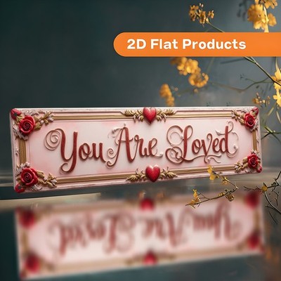 Floral Love Metal Sign: ''You Are Loved'' Carved Rose Accent Wall Art Home Decor