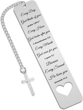 Bible Verse Metal Bookmark Gift - Christening Bookmarks Gifts for Women Men I...